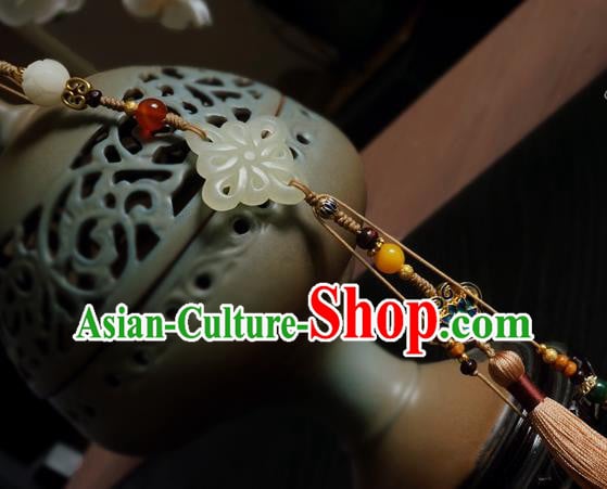 Chinese Classical Brown Tassel Jade Pendant Traditional Hanfu Waist Accessories Chinese Classical Brown Tassel Jade Pendant Traditional Hanfu Waist Accessories