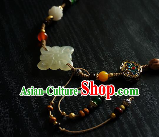 Chinese Classical Brown Tassel Jade Pendant Traditional Hanfu Waist Accessories Chinese Classical Brown Tassel Jade Pendant Traditional Hanfu Waist Accessories