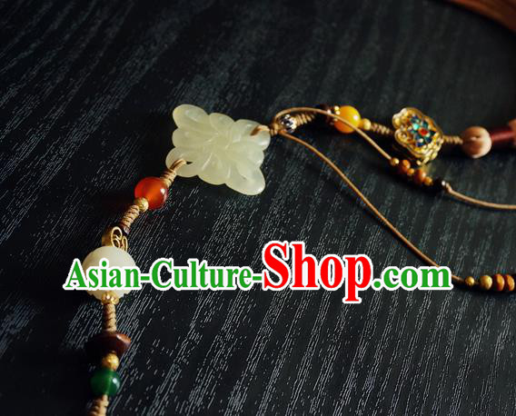 Chinese Classical Brown Tassel Jade Pendant Traditional Hanfu Waist Accessories Chinese Classical Brown Tassel Jade Pendant Traditional Hanfu Waist Accessories
