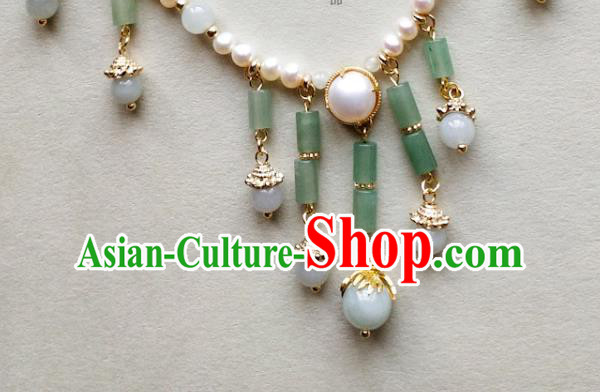 Chinese Classical Aventurine Tassel Necklet Traditional Hanfu Pearls Necklace Accessories Chinese Classical Aventurine Tassel Necklet Traditional Hanfu Pearls Necklace Accessories