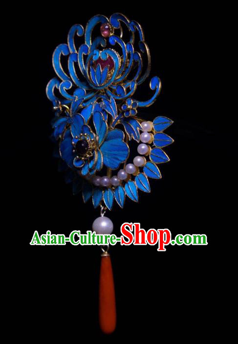 China Traditional Pearls Jewelry Tourmaline Necklace Accessories Qing Dynasty Cloisonne Chrysanthemum Necklet Pendant China Traditional Pearls Jewelry Tourmaline Necklace Accessories Qing Dynasty Cloisonne Chrysanthemum Necklet Pendant