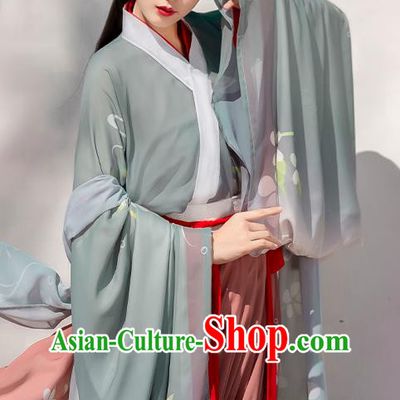 China Traditional Jin Dynasty Royal Princess Historical Costume Ancient Palace Beauty Hanfu Dress Clothing