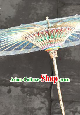 China Classical Printing Deer Umbrella Handmade Dance Umbrellas Craft Traditional Blue Oil Paper Umbrella China Classical Printing Deer Umbrella Handmade Dance Umbrellas Craft Traditional Blue Oil Paper Umbrella