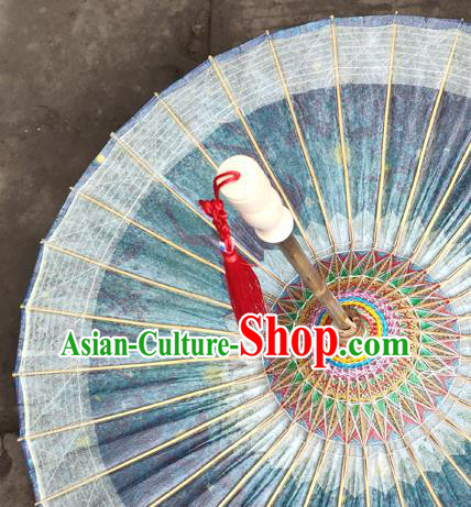 China Classical Printing Deer Umbrella Handmade Dance Umbrellas Craft Traditional Blue Oil Paper Umbrella China Classical Printing Deer Umbrella Handmade Dance Umbrellas Craft Traditional Blue Oil Paper Umbrella