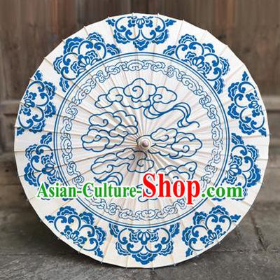 China Handmade Jiangnan Umbrellas Traditional Printing Clouds Oil Paper Umbrella