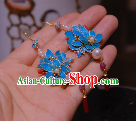 Chinese Traditional Agate Earrings Culture Jewelry Ancient Qing Dynasty Empress Ear Accessories Chinese Traditional Agate Earrings Culture Jewelry Ancient Qing Dynasty Empress Ear Accessories
