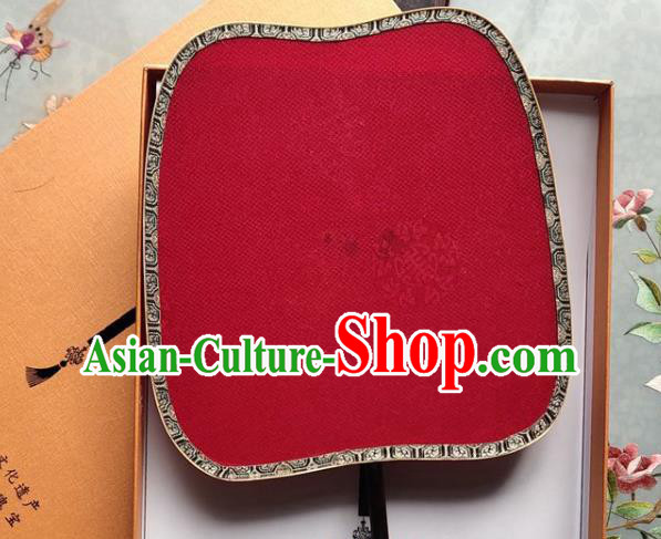 Chinese Classical Red Silk Fan Wedding Fan Traditional Embroidered Lotus Palace Fan Chinese Classical Red Silk Fan Wedding Fan Traditional Embroidered Lotus Palace Fan