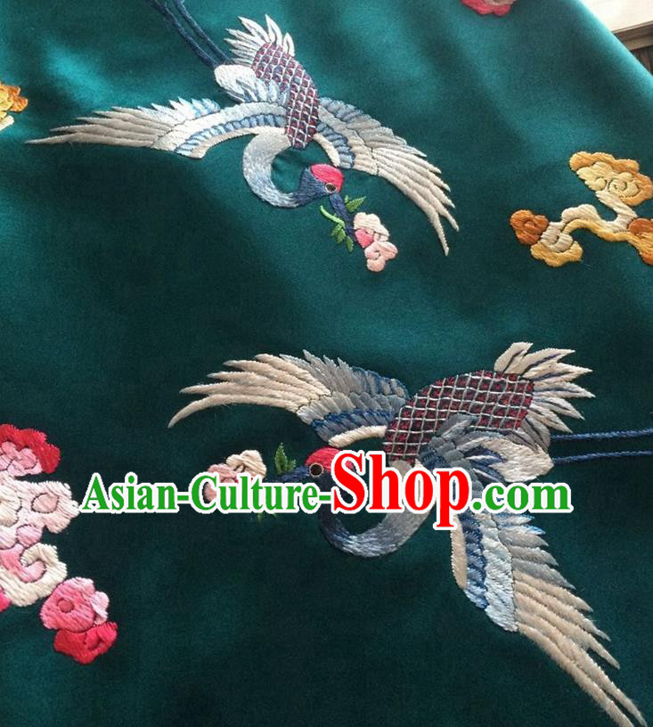 China Traditional Stomachers Undergarment Handmade Embroidered Cranes Atrovirens Silk Bellyband China Traditional Stomachers Undergarment Handmade Embroidered Cranes Atrovirens Silk Bellyband