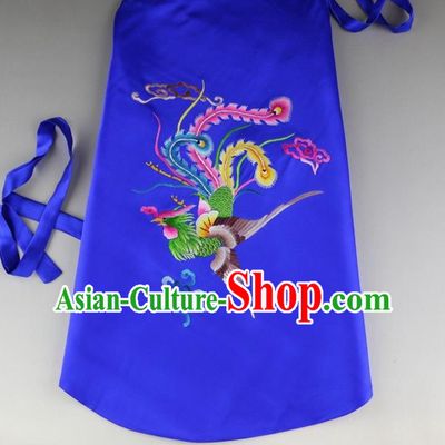 China Traditional Women Sexy Corset Handmade Embroidered Phoenix Royalblue Silk Bellyband Undergarment National Stomachers