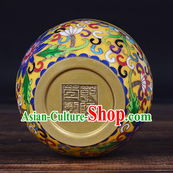 China Traditional Cloisonne Ornament Handmade Brass Cup China Traditional Cloisonne Ornament Handmade Brass Cup