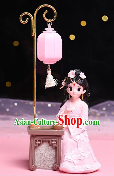 China Traditional Lilac Beauty Doll Lantern Handmade Beijing Silk Doll Ornament China Traditional Lilac Beauty Doll Lantern Handmade Beijing Silk Doll Ornament