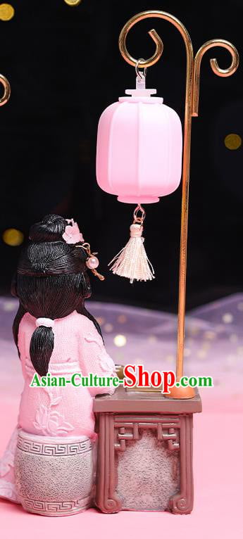 China Traditional Lilac Beauty Doll Lantern Handmade Beijing Silk Doll Ornament China Traditional Lilac Beauty Doll Lantern Handmade Beijing Silk Doll Ornament