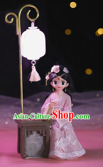 China Traditional Lilac Beauty Doll Lantern Handmade Beijing Silk Doll Ornament China Traditional Lilac Beauty Doll Lantern Handmade Beijing Silk Doll Ornament