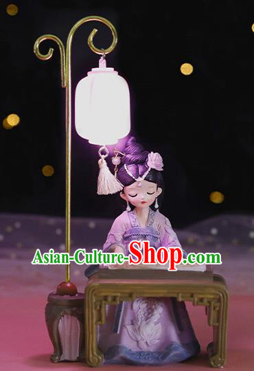 China Traditional Tang Dynasty Beauty Doll Lantern Handmade Beijing Silk Figurine Doll