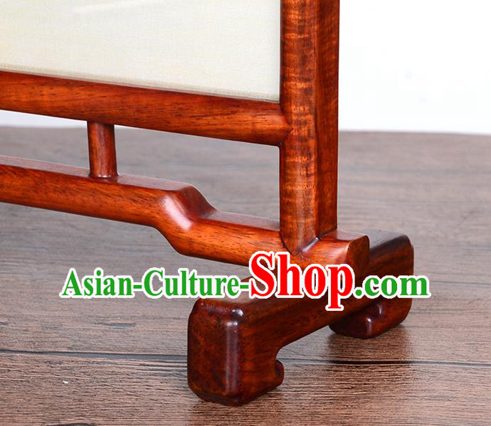 Chinese Handmade Rosewood Table Ornament Traditional Suzhou Embroidery Desk Screen Chinese Handmade Rosewood Table Ornament Traditional Suzhou Embroidery Desk Screen
