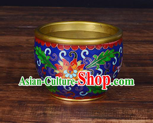 China Handmade Enamel Brass Cup Traditional Cloisonne Ornament Brush Washer China Handmade Enamel Brass Cup Traditional Cloisonne Ornament Brush Washer