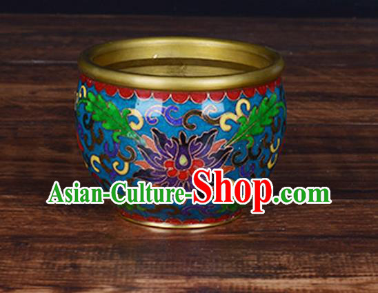 China Handmade Enamel Brass Cup Traditional Cloisonne Ornament Brush Washer China Handmade Enamel Brass Cup Traditional Cloisonne Ornament Brush Washer