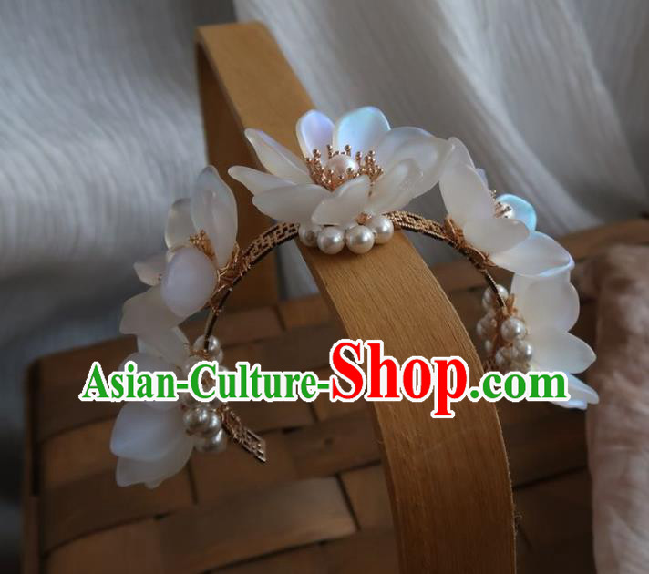 China Handmade Hanfu Hairpin Traditional Ancient Princess White Lotus Hair Stick China Handmade Hanfu Hairpin Traditional Ancient Princess White Lotus Hair Stick