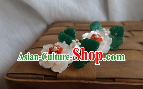 China Handmade Hanfu Flower Hairpin Traditional Ancient Princess Shell Plum Blossom Hair Stick China Handmade Hanfu Flower Hairpin Traditional Ancient Princess Shell Plum Blossom Hair Stick