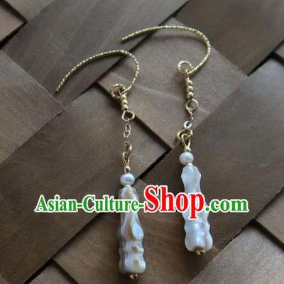Chinese Traditional Hanfu Shell Earrings Ancient Princess Ear Accessories
