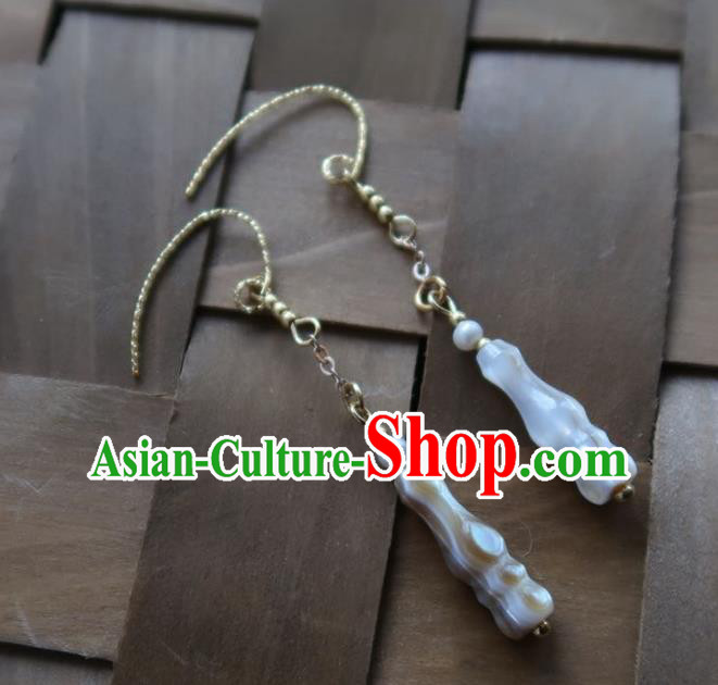 Chinese Traditional Hanfu Shell Earrings Ancient Princess Ear Accessories Chinese Traditional Hanfu Shell Earrings Ancient Princess Ear Accessories