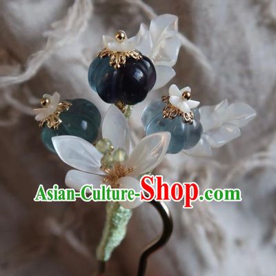 China Handmade Hanfu Hairpin Traditional Ancient Ming Dynasty Princess Shell Mangnolia Hair Stick