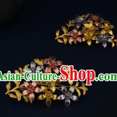 China Ancient Princess Hairpin Handmade Traditional Ming Dynasty Flowers Hair Claw