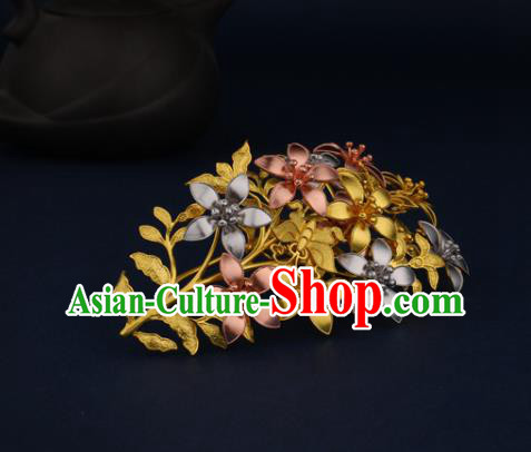 China Ancient Princess Hairpin Handmade Traditional Ming Dynasty Flowers Hair Claw China Ancient Princess Hairpin Handmade Traditional Ming Dynasty Flowers Hair Claw