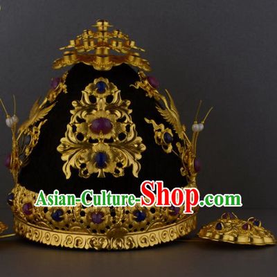 China Ancient Empress Hair Jewelry Handmade Traditional Ming Dynasty Queen Headdress Complete Set