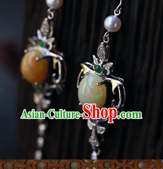 Chinese Traditional Cheongsam Jadeite Earrings National Ear Accessories Chinese Traditional Cheongsam Jadeite Earrings National Ear Accessories