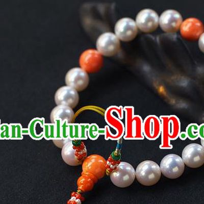 Chinese Ancient Imperial Consort Jewelry Accessories Traditional Qing Dynasty Pearls Brooch