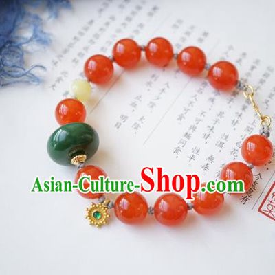 Chinese Traditional Wristlet Accessories Handmade Agate Beads Bracelet