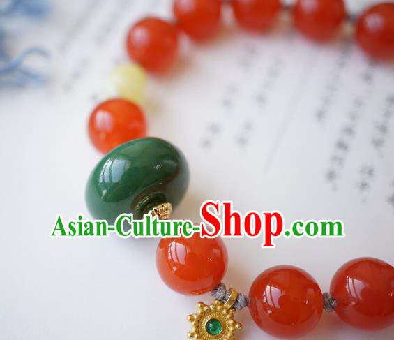 Chinese Traditional Wristlet Accessories Handmade Agate Beads Bracelet