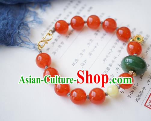 Chinese Traditional Wristlet Accessories Handmade Agate Beads Bracelet