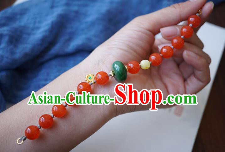 Chinese Traditional Wristlet Accessories Handmade Agate Beads Bracelet