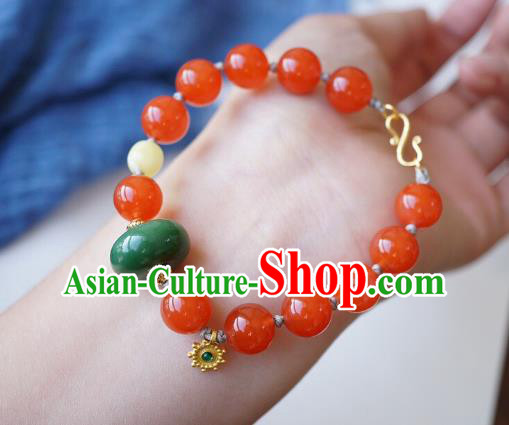 Chinese Traditional Wristlet Accessories Handmade Agate Beads Bracelet