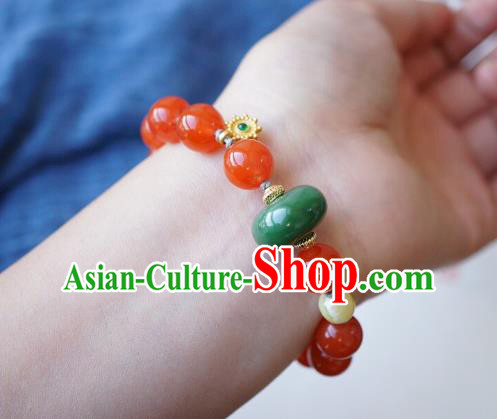 Chinese Traditional Wristlet Accessories Handmade Agate Beads Bracelet