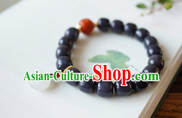 Chinese Traditional Jadeite Wristlet Accessories Handmade Purple Jade Bracelet Chinese Traditional Jadeite Wristlet Accessories Handmade Purple Jade Bracelet