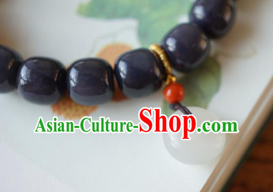 Chinese Traditional Jadeite Wristlet Accessories Handmade Purple Jade Bracelet Chinese Traditional Jadeite Wristlet Accessories Handmade Purple Jade Bracelet