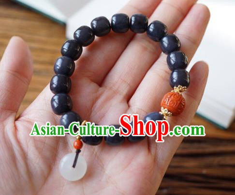 Chinese Traditional Jadeite Wristlet Accessories Handmade Purple Jade Bracelet Chinese Traditional Jadeite Wristlet Accessories Handmade Purple Jade Bracelet