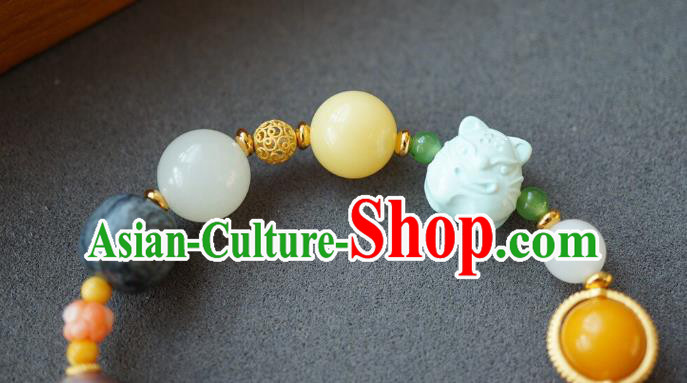 Chinese Handmade National Agate Bracelet Traditional Cheongsam Gems Wristlet Accessories Chinese Handmade National Agate Bracelet Traditional Cheongsam Gems Wristlet Accessories