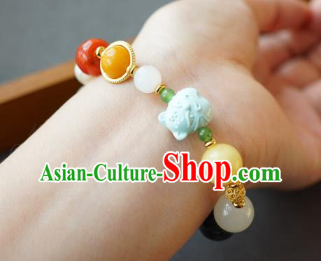 Chinese Handmade National Agate Bracelet Traditional Cheongsam Gems Wristlet Accessories Chinese Handmade National Agate Bracelet Traditional Cheongsam Gems Wristlet Accessories