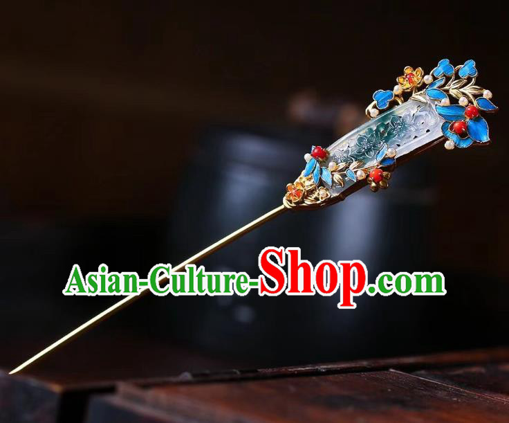 China Traditional Hair Accessories Handmade Jade Carving Hairpin China Traditional Hair Accessories Handmade Jade Carving Hairpin