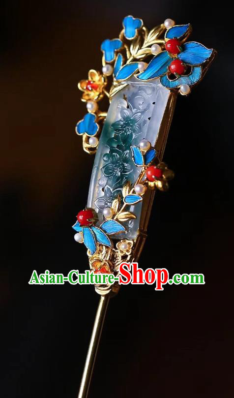 China Traditional Hair Accessories Handmade Jade Carving Hairpin China Traditional Hair Accessories Handmade Jade Carving Hairpin