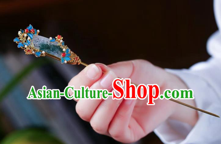 China Traditional Hair Accessories Handmade Jade Carving Hairpin China Traditional Hair Accessories Handmade Jade Carving Hairpin