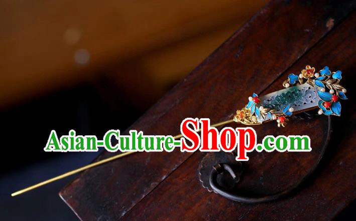 China Traditional Hair Accessories Handmade Jade Carving Hairpin China Traditional Hair Accessories Handmade Jade Carving Hairpin