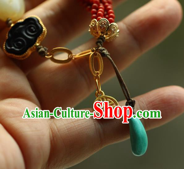 Chinese Handmade National Bracelet Traditional Cheongsam Red Beads Wristlet Accessories Chinese Handmade National Bracelet Traditional Cheongsam Red Beads Wristlet Accessories