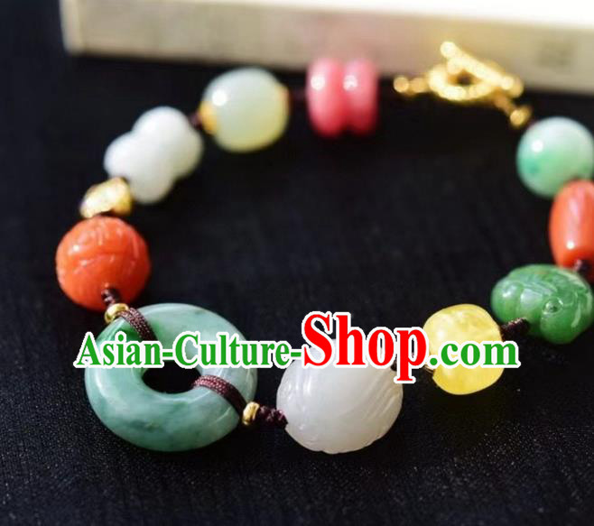 Chinese Traditional Gems Wristlet Accessories National Cheongsam Jade Carving Bracelet Chinese Traditional Gems Wristlet Accessories National Cheongsam Jade Carving Bracelet