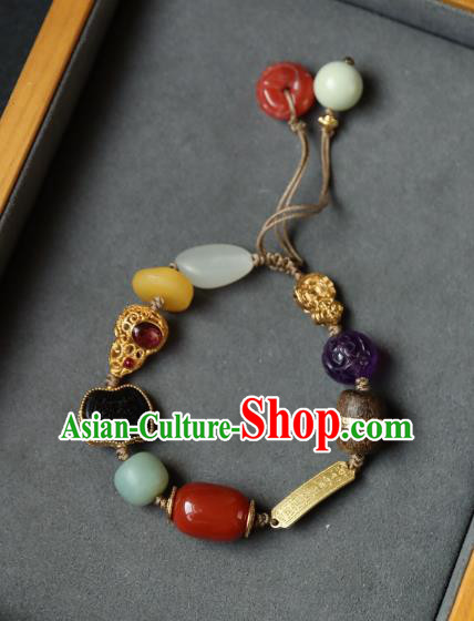 Chinese Traditional Beeswax Wristlet Accessories National Cheongsam Garnet Gourd Bracelet Chinese Traditional Beeswax Wristlet Accessories National Cheongsam Garnet Gourd Bracelet