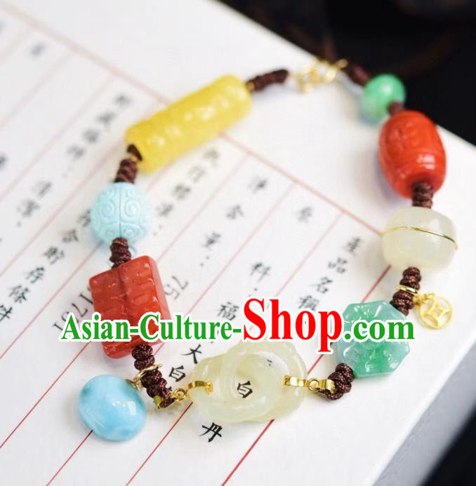 Chinese Traditional Agate Carving Wristlet Accessories National Cheongsam Wedding Bracelet Chinese Traditional Agate Carving Wristlet Accessories National Cheongsam Wedding Bracelet